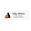 Search for black cat return address labels Pumpkin