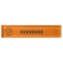 Search for orange name plates Orange and black