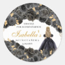 Search for black and gold floral stickers Mis quince