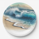 Search for beach waves paper plates Tropical