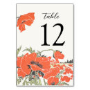 Search for red poppies table cards Floral