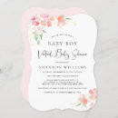 Search for floral baby boy shower invitations watercolor