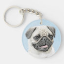 Search for cute pug key rings Dog