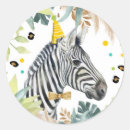 Search for zebra birthday stickers Safari animals