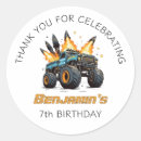 Search for monster thank you stickers Monster truck birthday