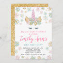 Search for winter unicorn birthday invitations Girl