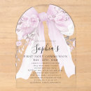 Search for pink bow invitations Feminine