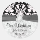 Search for black and white damask wedding stickers Formal