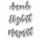 Search for clear vinyl stickers Font handwritten clear name