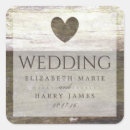 Search for wood heart wedding stickers Country