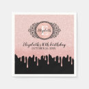 Search for black and rose gold napkins Sweet 16