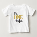 Search for first birthday baby boy tshirts Onederful