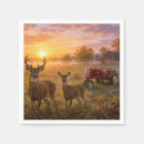 Search for red tractor napkins Vintage