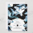 Search for blue shark invitations Watercolor