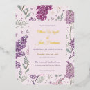 Search for purple and gold wedding invitations Lilac