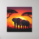 Search for elephant painting canvas prints Sunset