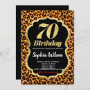 Search for leopard 70th birthday invitations Gold