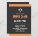 Search for orange bar bat mitzvah invitations Boy