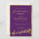 Search for music graduation invitations Gold