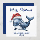 Search for whales christmas cards Watercolor