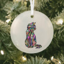 Search for stained glass christmas tree decorations Feline