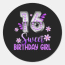 Search for purple birthday stickers Sixteen