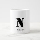 Search for black white letters mugs Initial