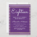 Search for purple 18th birthday invitations Eighteen