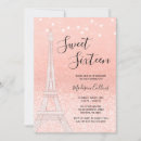 Search for night in paris sweet 16 invitations Glitter
