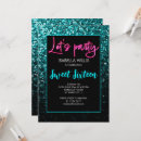 Search for teal black sweet 16 invitations Aqua