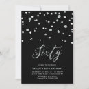 Search for confetti 60th birthday invitations Black