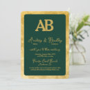 Search for rounded emerald green and gold wedding invitations Elegant