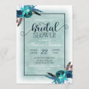 Search for aqua blue bridal shower invitations Feathers