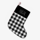 Search for black and white plaid christmas stockings Rustic