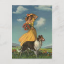 Search for girl with dog postcards Flowers