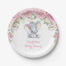 Search for elephant baby shower plates Watercolor