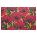 Search for red poppy fabric Vintage