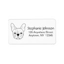 Search for black and white dog return address labels Frenchie