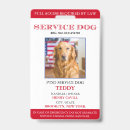 Search for service dog id badges Red white
