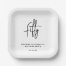 Search for 50th birthday plates and napkins Minimal