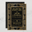 Search for black gold damask wedding invitations Modern