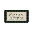 Search for green plaid return address labels Retro