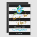 Search for gold foil save the date magnets Black and white