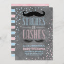 Search for lashes or staches invitations Boy or girl