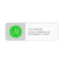 Search for green chevron return address labels Pattern