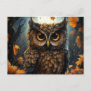 Search for fall owl postcards Moon