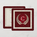Search for monogram damask red invitations Initial