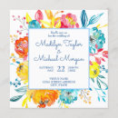 Search for bright floral wedding invitations Watercolor flowers