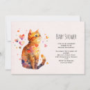 Search for cat baby shower invitations Watercolor