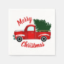 Search for red truck christmas napkins Retro